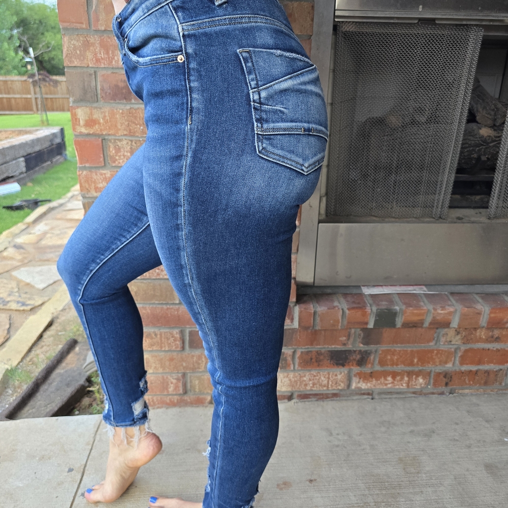 BKE Women's Deep Blue Skinny Jeans